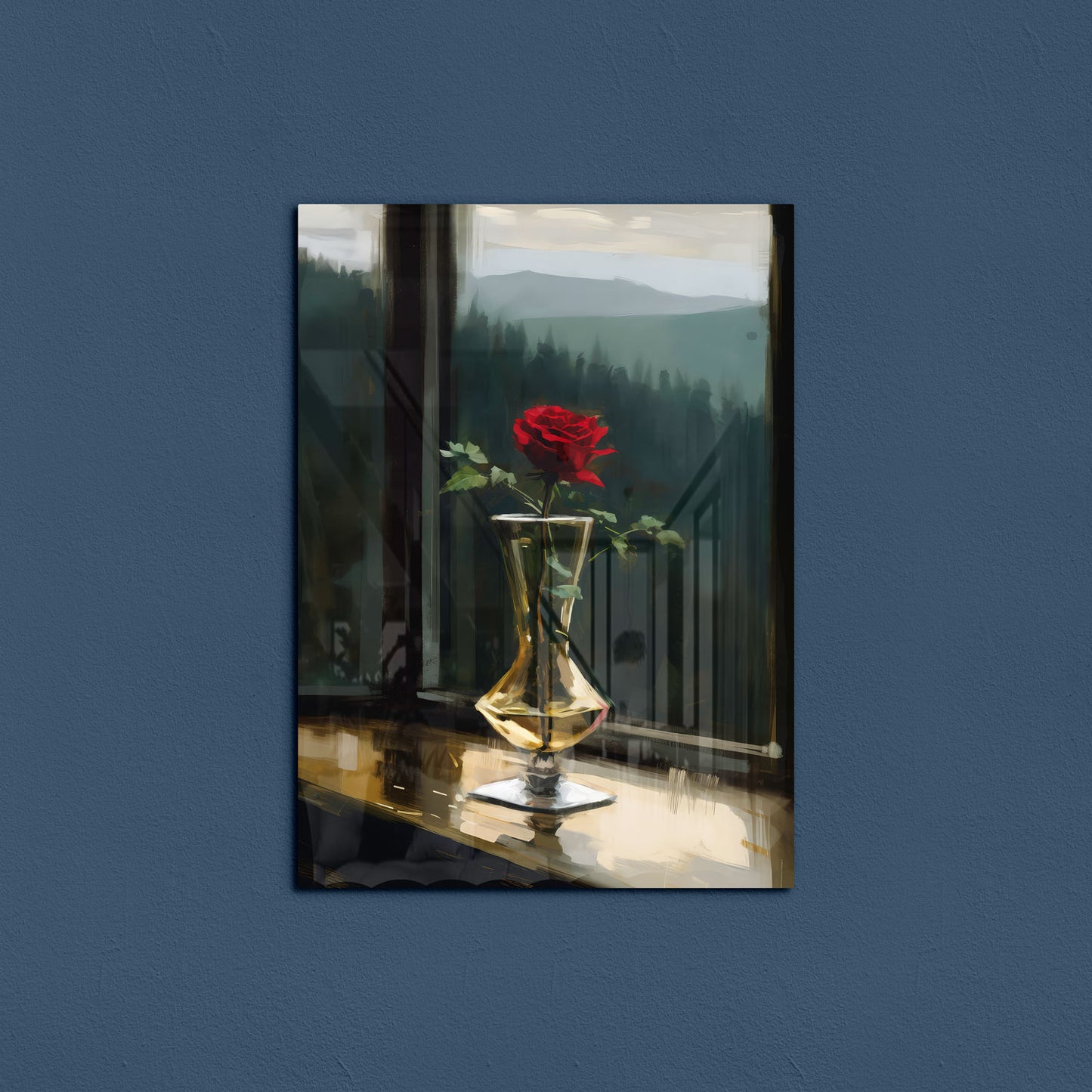 Rosa solitaria - Acrílico