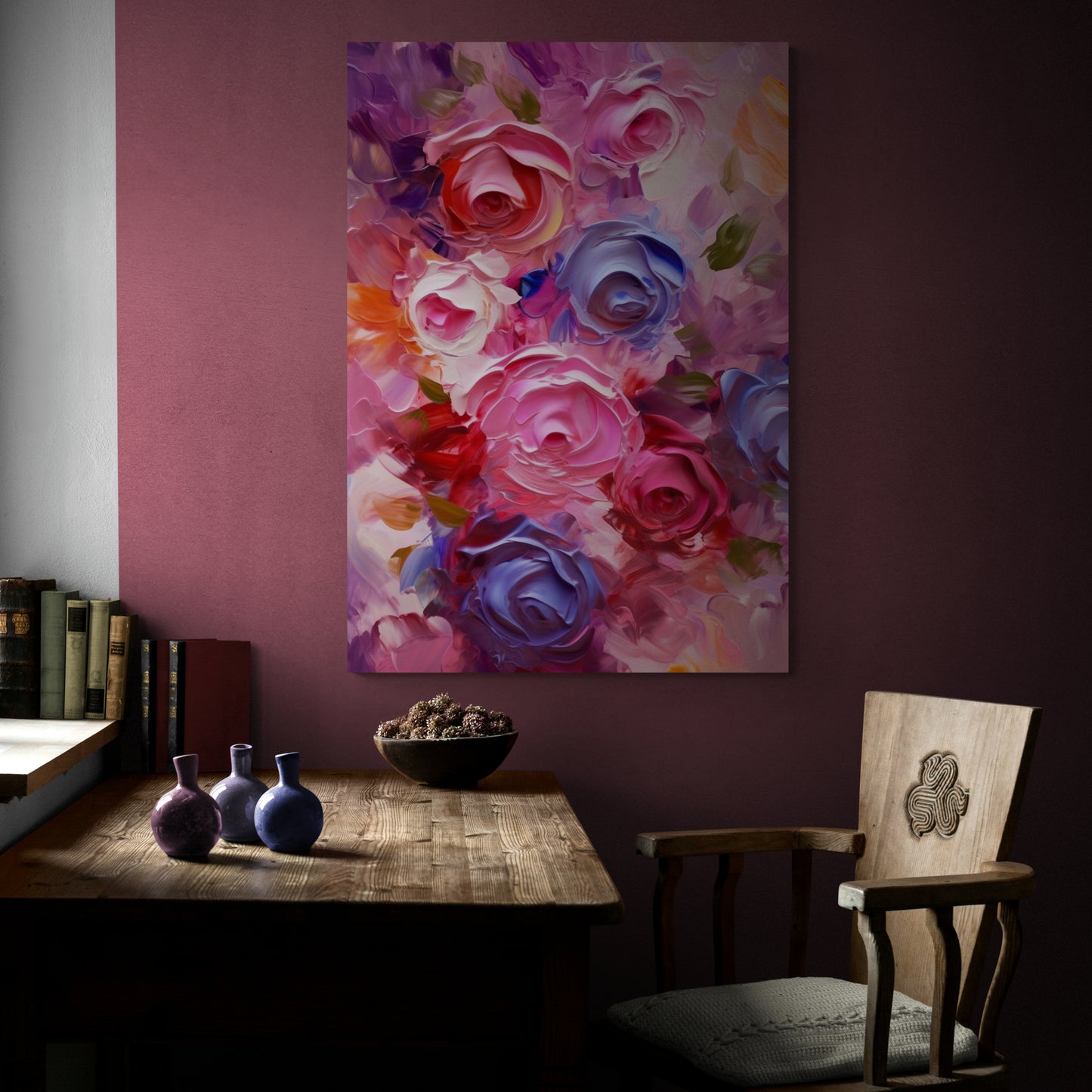 Roses in Violet - Canvas