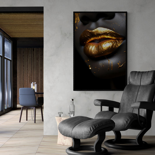 Dark Lips - Framed Canvas